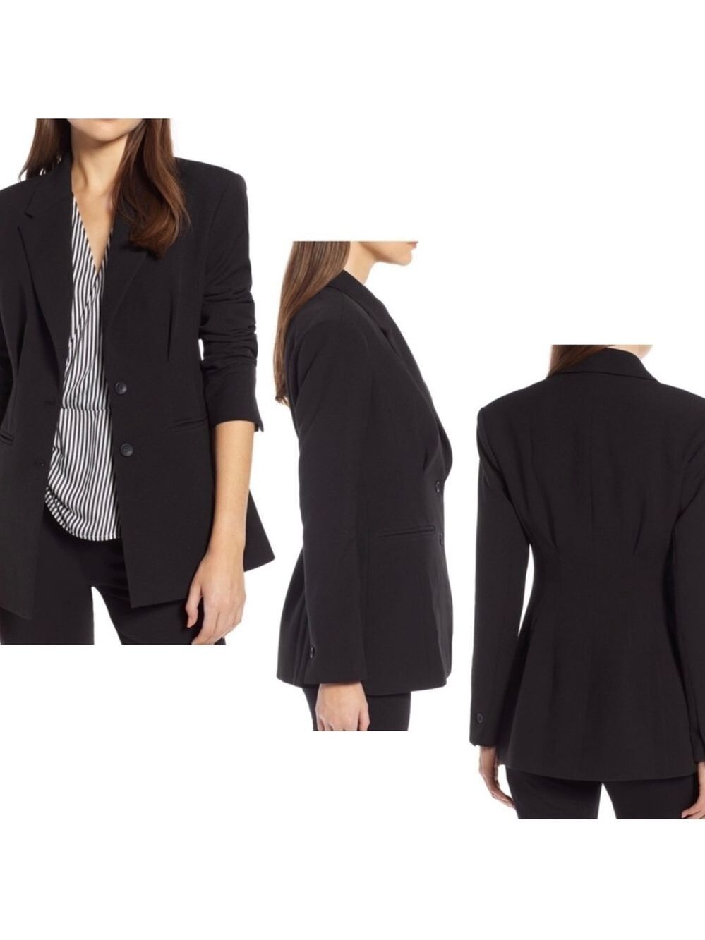 Something Navy Arielle Charnas Cinched Waist Emphasis 2-button blazer jacket S